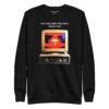 unisex-premium-sweatshirt-black-front-679c0db4c6a38.jpg Product mockup